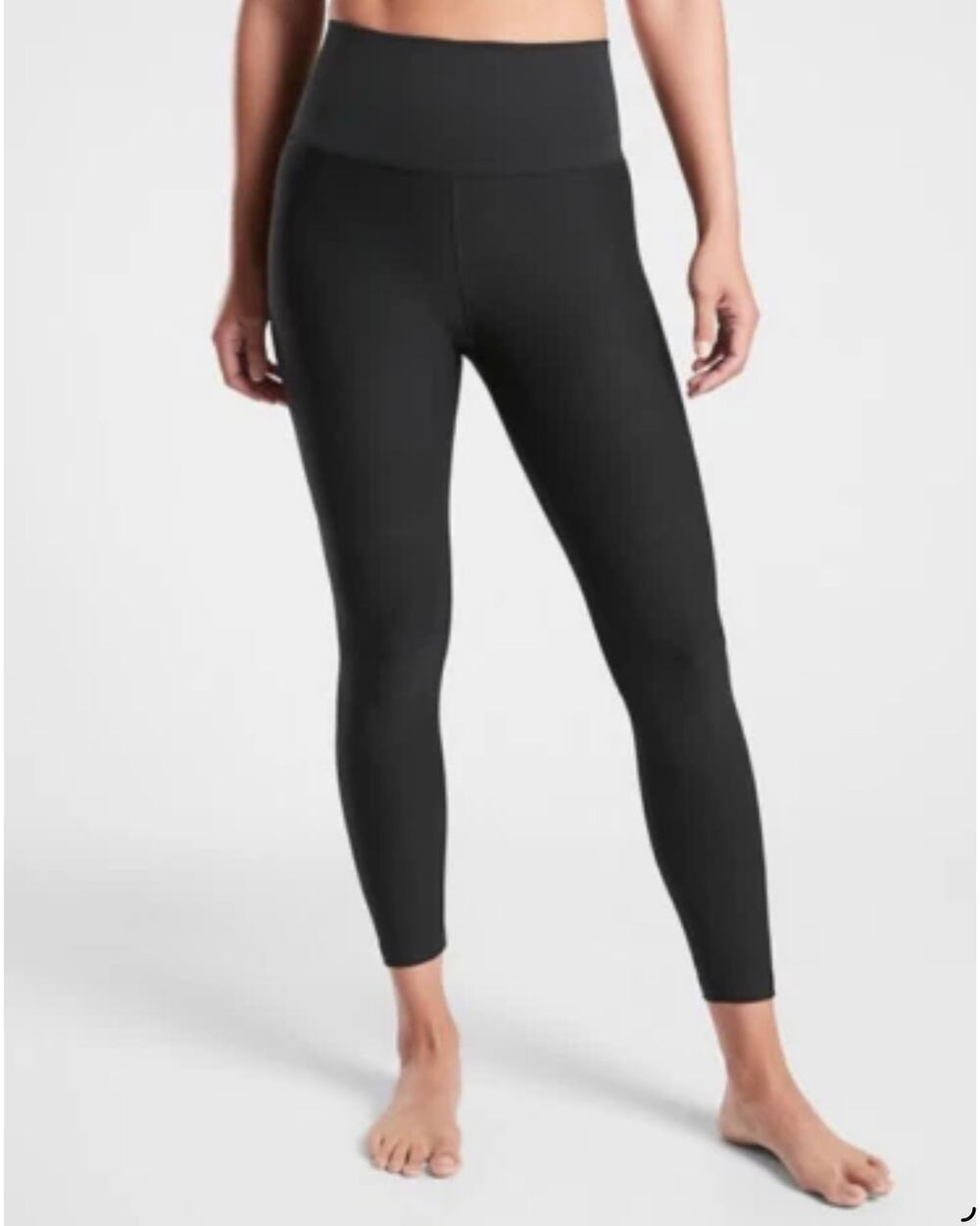 Athleta Aurora Ribbed 7/8 Yogo Tight in Black Moto Size S *566807 *EUC
